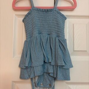 Posh Peanut Light Denim Romper